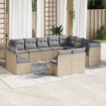 vidaXL Set canapele de grădină cu perne, 12 piese, bej, poliratan vidaXL Set canapele de grădină cu perne, 12 piese, bej, poliratan