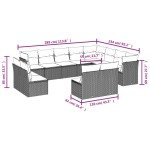 vidaXL Set canapea de grădină cu perne, 12 piese, gri, poliratan