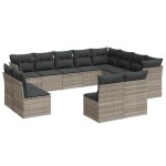 vidaXL Set canapele de grădină cu perne, 12piese gri deschis poliratan vidaXL Set canapele de grădină cu perne, 12piese gri deschis poliratan