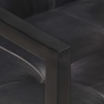 vidaXL Scaune de bucătărie cantilever, 2 buc., negru, piele naturală