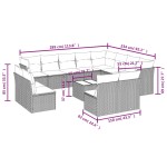 vidaXL Set canapele de grădină cu perne, 13 piese, maro, poliratan