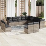 vidaXL Set canapele de grădină cu perne, 13piese gri deschis poliratan vidaXL Set canapele de grădină cu perne, 13piese gri deschis poliratan