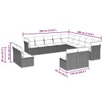 vidaXL Set canapele de grădină cu perne, 13piese gri deschis poliratan vidaXL Set canapele de grădină cu perne, 13piese gri deschis poliratan