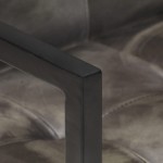 vidaXL Scaune de bucătărie tip consolă, 2 buc., gri, piele naturală vidaXL Scaune de bucătărie tip consolă, 2 buc., gri, piele naturală