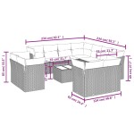 vidaXL Set canapea de grădină cu perne, 12 piese, gri, poliratan vidaXL Set canapea de grădină cu perne, 12 piese, gri, poliratan