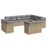 vidaXL Set canapele de grădină cu perne, 12 piese, bej, poliratan vidaXL Set canapele de grădină cu perne, 12 piese, bej, poliratan