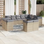 vidaXL Set canapele de grădină cu perne, 12 piese, bej, poliratan vidaXL Set canapele de grădină cu perne, 12 piese, bej, poliratan