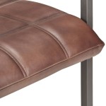 vidaXL Scaune de bucătărie tip consolă, 2 buc., maro, piele naturală vidaXL Scaune de bucătărie tip consolă, 2 buc., maro, piele naturală