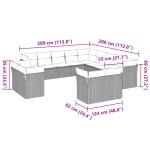 vidaXL Set canapele de grădină cu perne, 13piese gri deschis poliratan
