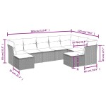 vidaXL Set mobilier de grădină cu perne, 9 piese, negru, poliratan vidaXL Set mobilier de grădină cu perne, 9 piese, negru, poliratan