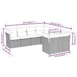 vidaXL Set mobilier de grădină cu perne, 8 piese, negru, poliratan