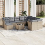 vidaXL Set canapele de grădină cu perne, 11 piese, bej, poliratan vidaXL Set canapele de grădină cu perne, 11 piese, bej, poliratan