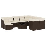 vidaXL Set canapele de grădină cu perne, 11 piese, maro, poliratan vidaXL Set canapele de grădină cu perne, 11 piese, maro, poliratan