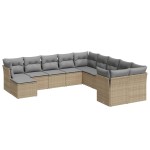 vidaXL Set canapele de grădină cu perne, 11 piese, bej, poliratan vidaXL Set canapele de grădină cu perne, 11 piese, bej, poliratan