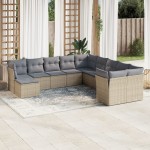 vidaXL Set canapele de grădină cu perne, 11 piese, bej, poliratan vidaXL Set canapele de grădină cu perne, 11 piese, bej, poliratan