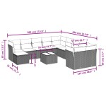 vidaXL Set canapea de grădină cu perne, 12 piese, gri, poliratan vidaXL Set canapea de grădină cu perne, 12 piese, gri, poliratan