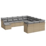vidaXL Set canapele de grădină cu perne, 12 piese, bej, poliratan vidaXL Set canapele de grădină cu perne, 12 piese, bej, poliratan
