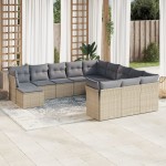 vidaXL Set canapele de grădină cu perne, 12 piese, bej, poliratan vidaXL Set canapele de grădină cu perne, 12 piese, bej, poliratan