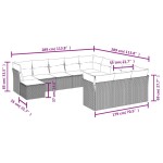 vidaXL Set canapea de grădină cu perne, 12 piese, gri, poliratan vidaXL Set canapea de grădină cu perne, 12 piese, gri, poliratan