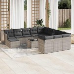 vidaXL Set canapele de grădină cu perne, 13piese gri deschis poliratan vidaXL Set canapele de grădină cu perne, 13piese gri deschis poliratan