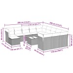 vidaXL Set canapele de grădină cu perne, 13piese gri deschis poliratan vidaXL Set canapele de grădină cu perne, 13piese gri deschis poliratan