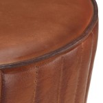 vidaXL Scaun de bar, maro, piele naturală vidaXL Scaun de bar, maro, piele naturală