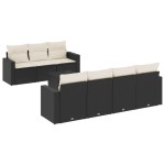 vidaXL Set mobilier de grădină cu perne, 8 piese, negru, poliratan vidaXL Set mobilier de grădină cu perne, 8 piese, negru, poliratan