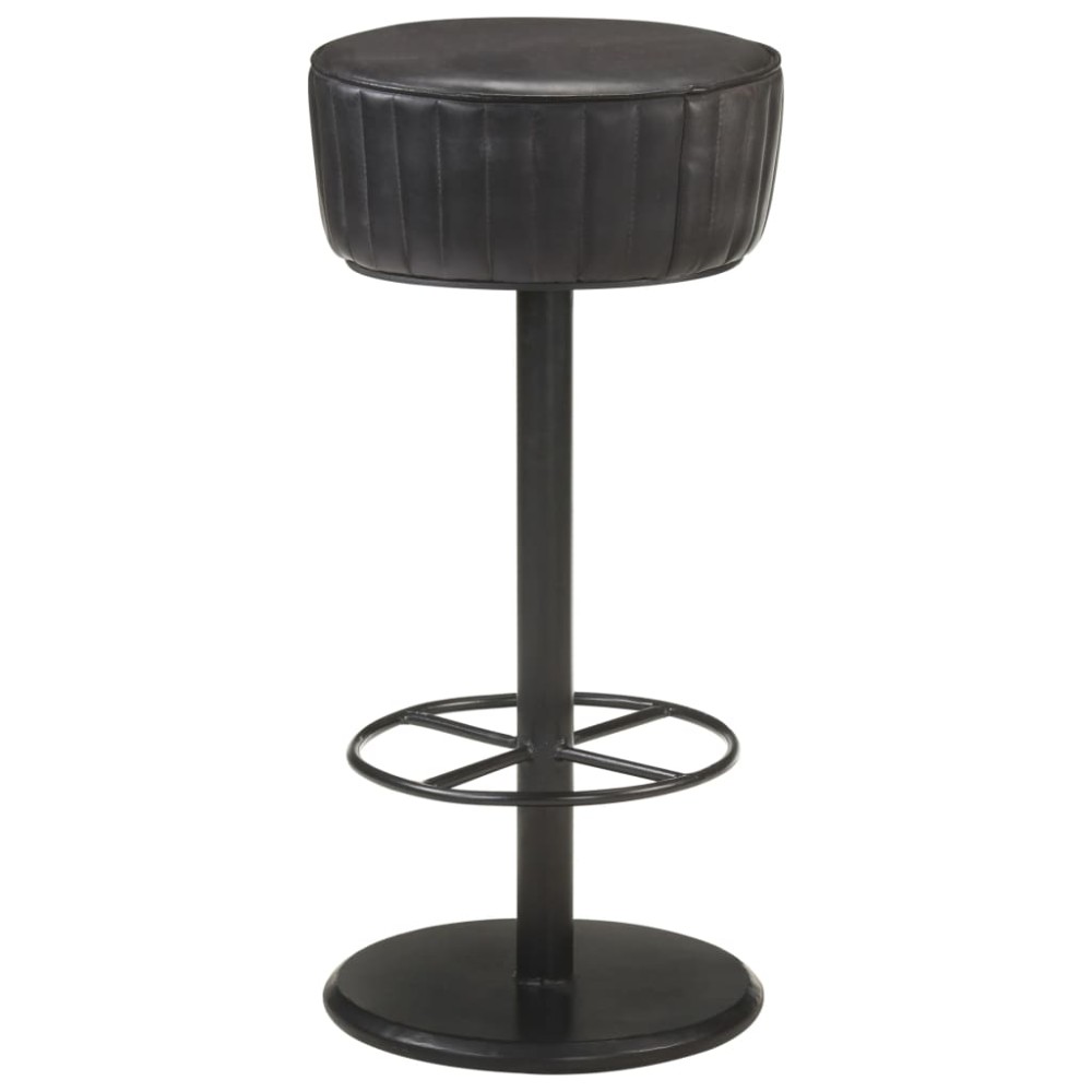 vidaXL Scaun de bar, negru, piele naturală