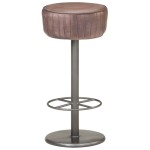 vidaXL Scaun de bar, maro învechit, piele naturală vidaXL Scaun de bar, maro învechit, piele naturală