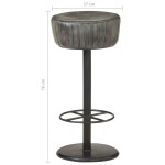 vidaXL Scaun de bar, gri învechit, piele naturală
