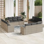 vidaXL Set canapele de grădină cu perne, 12piese gri deschis poliratan vidaXL Set canapele de grădină cu perne, 12piese gri deschis poliratan