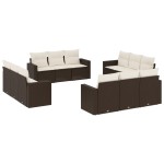 vidaXL Set canapele de grădină cu perne, 12 piese, maro, poliratan vidaXL Set canapele de grădină cu perne, 12 piese, maro, poliratan