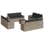 vidaXL Set canapele de grădină cu perne, 13piese gri deschis poliratan vidaXL Set canapele de grădină cu perne, 13piese gri deschis poliratan