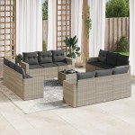 vidaXL Set canapele de grădină cu perne, 13piese gri deschis poliratan vidaXL Set canapele de grădină cu perne, 13piese gri deschis poliratan