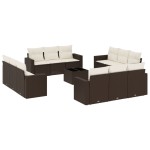 vidaXL Set canapele de grădină cu perne, 13 piese, maro, poliratan vidaXL Set canapele de grădină cu perne, 13 piese, maro, poliratan