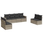 vidaXL Set mobilier de grădină cu perne, 8 piese gri deschis poliratan vidaXL Set mobilier de grădină cu perne, 8 piese gri deschis poliratan
