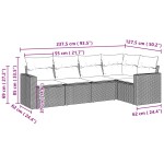 vidaXL Set canapele de grădină cu perne, 5 piese gri deschis poliratan vidaXL Set canapele de grădină cu perne, 5 piese gri deschis poliratan
