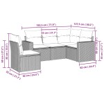 vidaXL Set canapele de grădină cu perne, 5 piese gri deschis poliratan