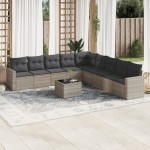 vidaXL Set canapele de grădină cu perne 10 piese gri deschis poliratan vidaXL Set canapele de grădină cu perne 10 piese gri deschis poliratan