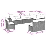 vidaXL Set canapele de grădină cu perne, 10 piese, bej, poliratan