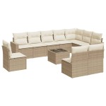 vidaXL Set canapele de grădină cu perne, 11 piese, bej, poliratan vidaXL Set canapele de grădină cu perne, 11 piese, bej, poliratan
