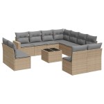 vidaXL Set canapele de grădină cu perne, 12 piese, bej, poliratan vidaXL Set canapele de grădină cu perne, 12 piese, bej, poliratan