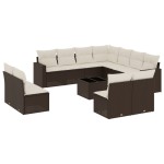 vidaXL Set canapele de grădină cu perne, 12 piese, maro, poliratan vidaXL Set canapele de grădină cu perne, 12 piese, maro, poliratan