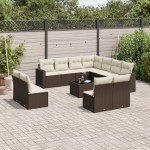 vidaXL Set canapele de grădină cu perne, 12 piese, maro, poliratan vidaXL Set canapele de grădină cu perne, 12 piese, maro, poliratan