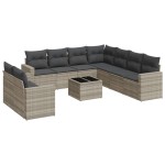vidaXL Set canapele de grădină cu perne 10 piese gri deschis poliratan vidaXL Set canapele de grădină cu perne 10 piese gri deschis poliratan