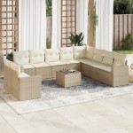 vidaXL Set canapele de grădină cu perne, 11 piese, bej, poliratan vidaXL Set canapele de grădină cu perne, 11 piese, bej, poliratan