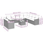 vidaXL Set canapele de grădină cu perne, 11 piese, gri, poliratan vidaXL Set canapele de grădină cu perne, 11 piese, gri, poliratan