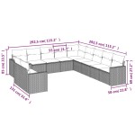 vidaXL Set canapele de grădină cu perne, 11 piese, negru, poliratan vidaXL Set canapele de grădină cu perne, 11 piese, negru, poliratan