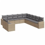 vidaXL Set canapele de grădină cu perne, 11 piese, bej, poliratan vidaXL Set canapele de grădină cu perne, 11 piese, bej, poliratan