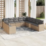 vidaXL Set canapele de grădină cu perne, 11 piese, bej, poliratan vidaXL Set canapele de grădină cu perne, 11 piese, bej, poliratan